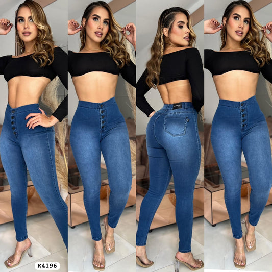 JEANS CONTROL ABDOMEN/ LEVANTA COLA  SKINNY 5 BOTONES CHIC REF K4196♥️ENVIO GRATIS ♥️